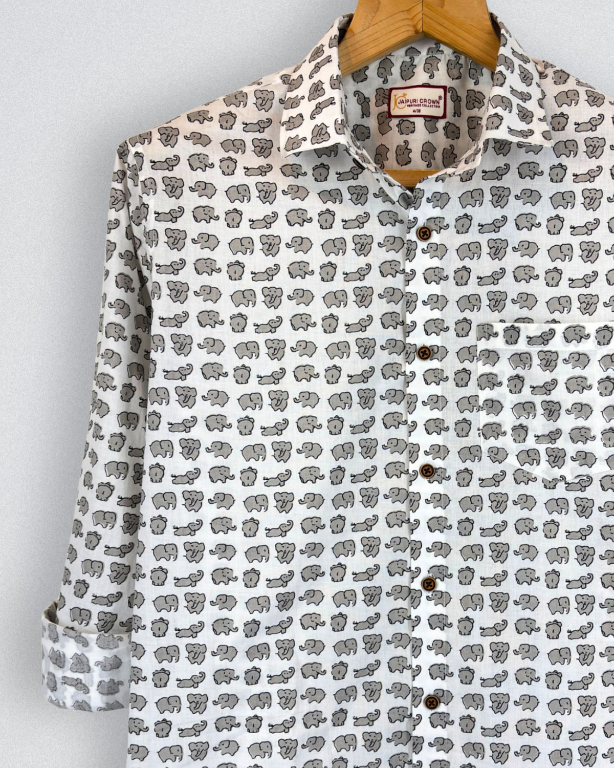 Safari Style – Full Sleeve Cotton Shirt in Grey