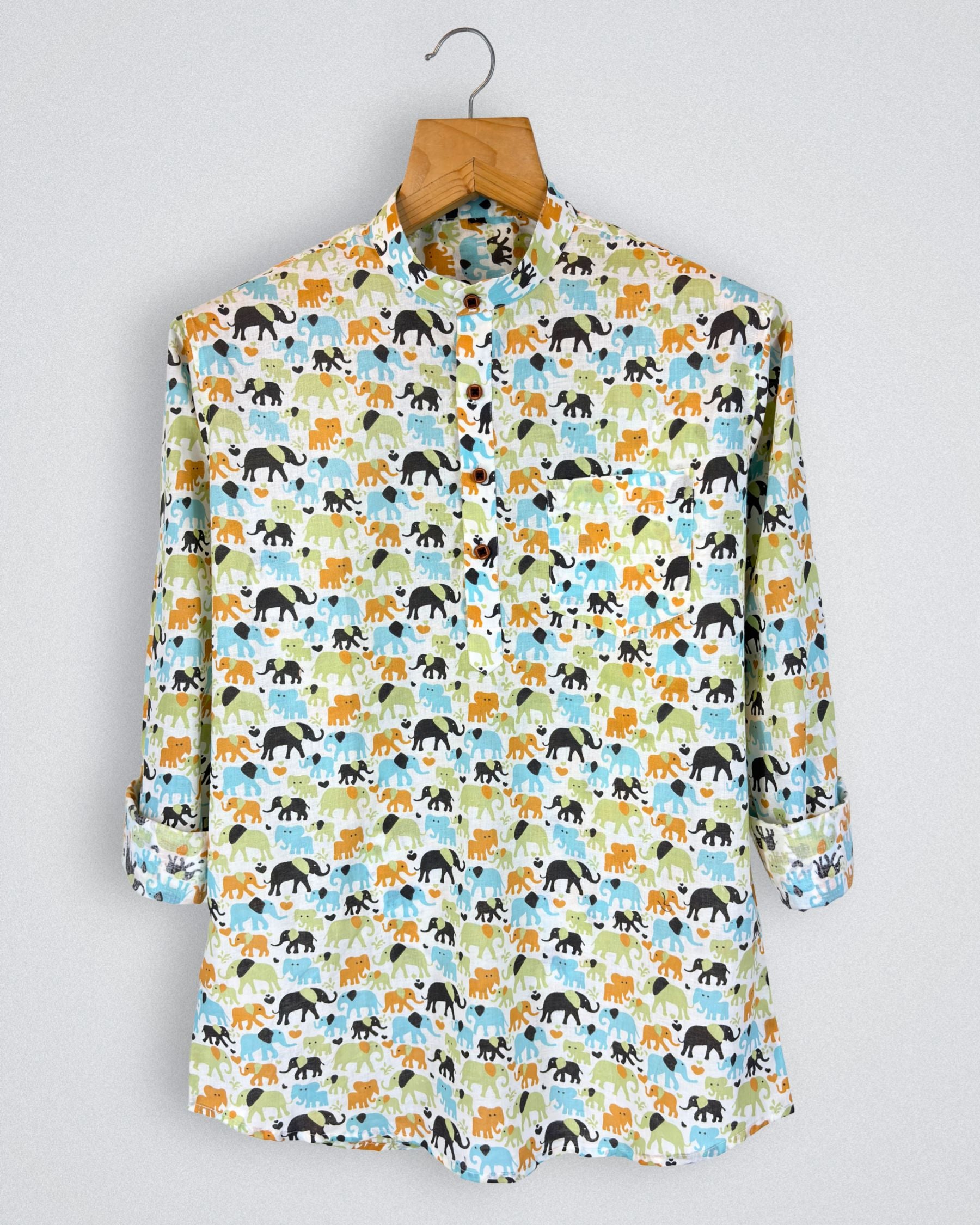 Animal Kingdom – Printed Cotton Short Kurta