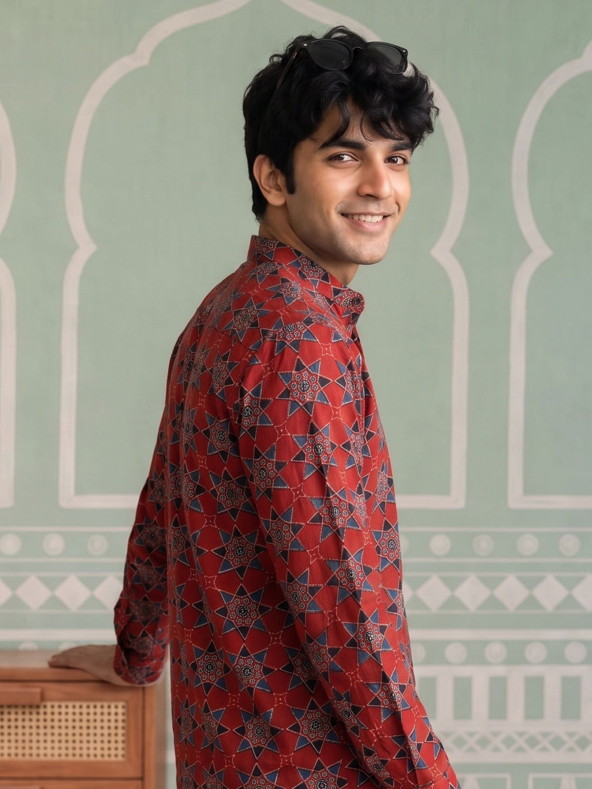 Traditional Charm – Printed Cotton Short Kurta