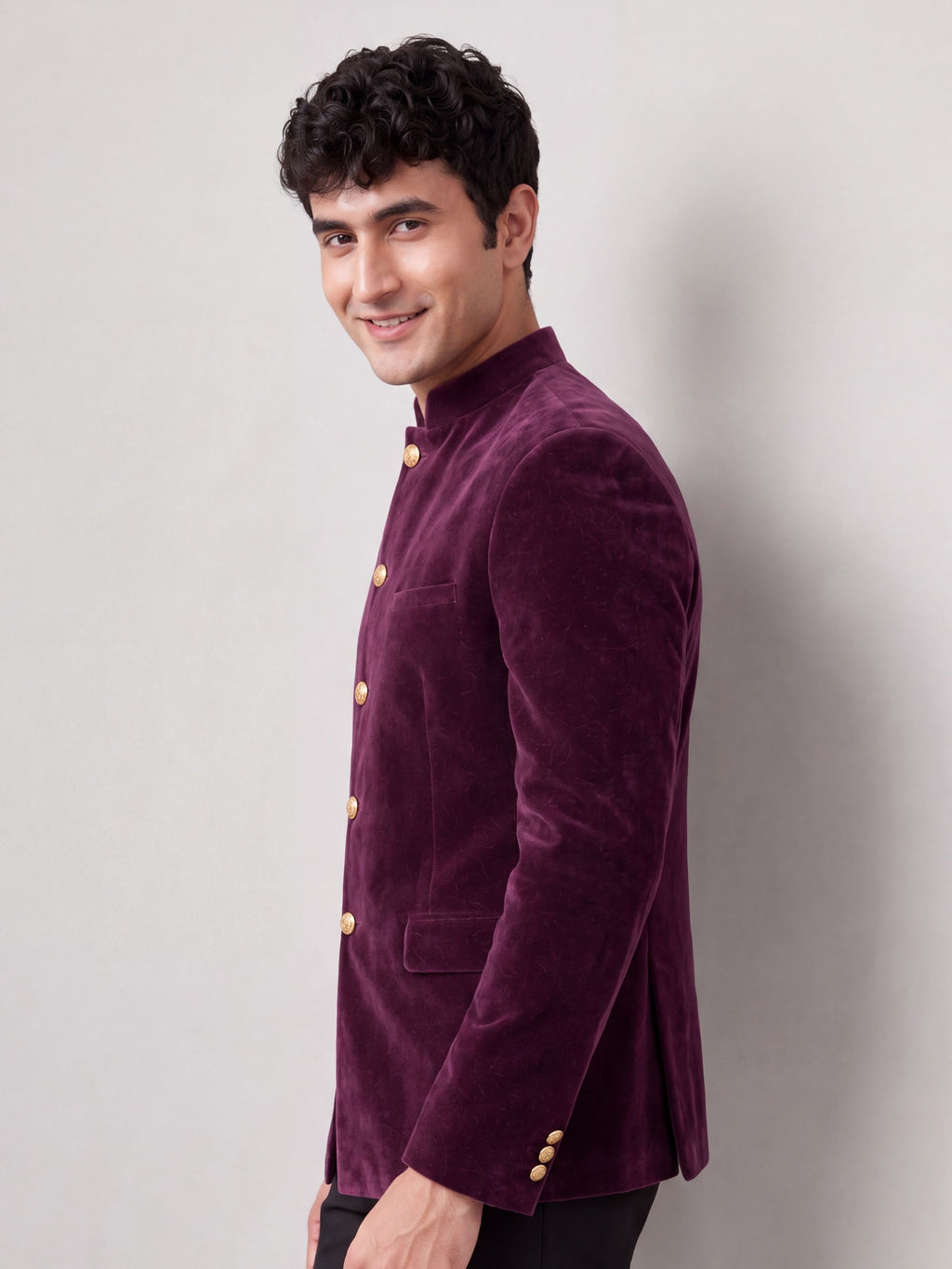 Elegant Velvet Jodhpuri for Modern - Purple