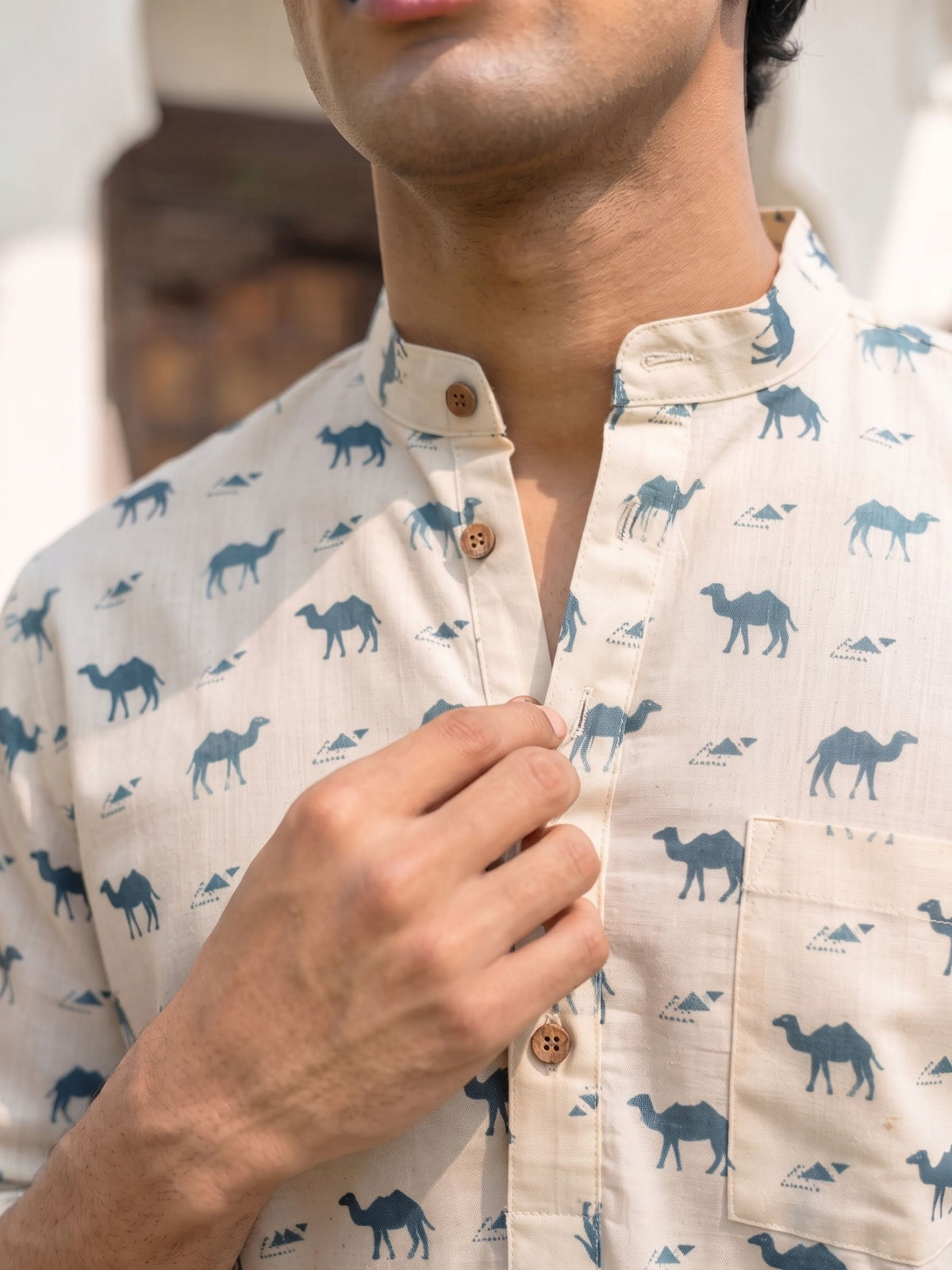 Desert Mirage – Printed Cotton Short Kurta