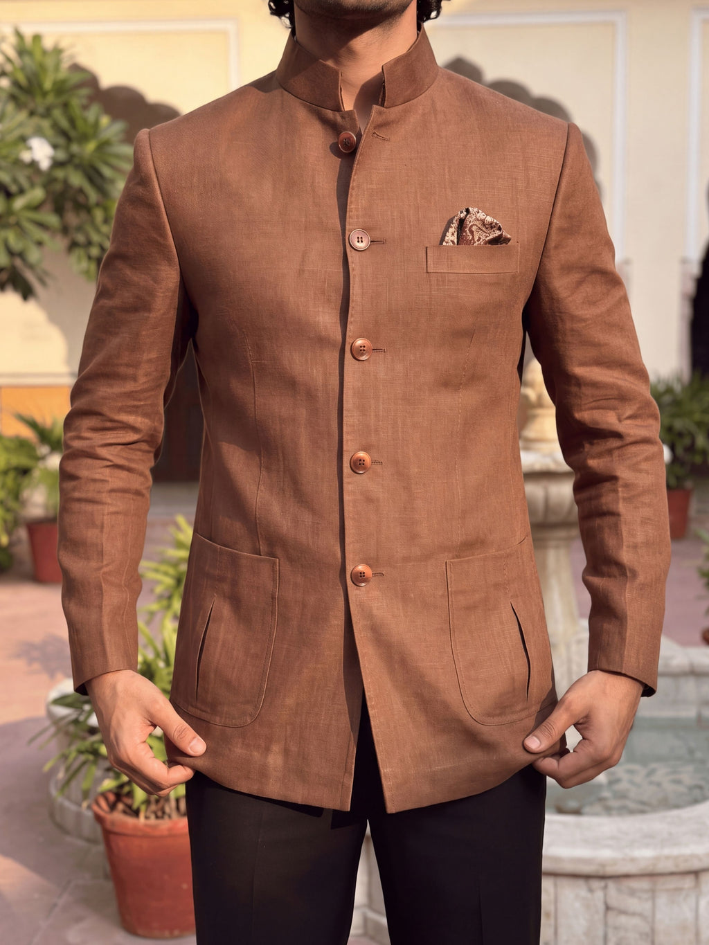 Linen Jodhpuri Bandhgala