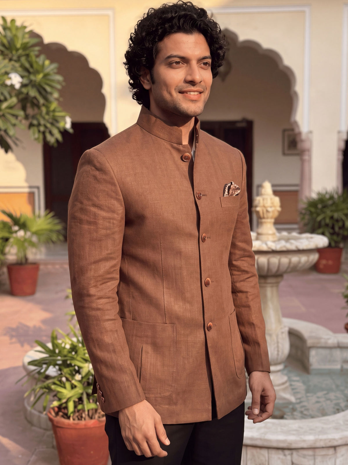 Linen Jodhpuri Bandhgala