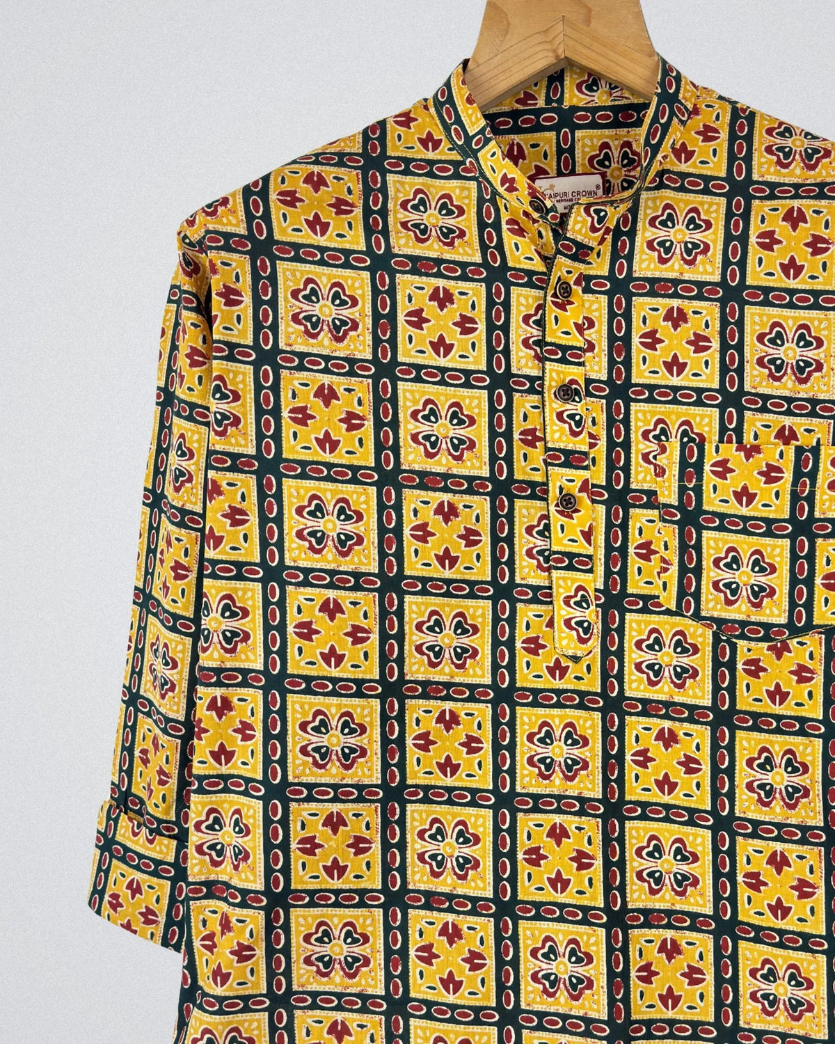 Floral Mosaic – Printed Cotton Short Kurta