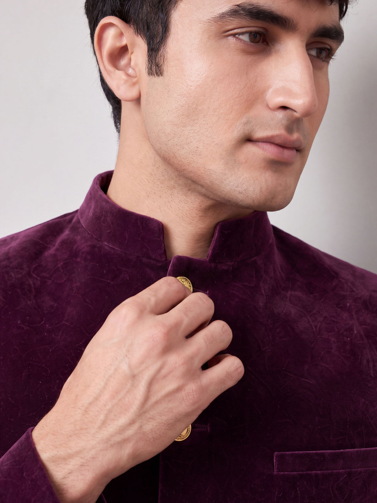 Elegant Velvet Jodhpuri for Modern - Purple