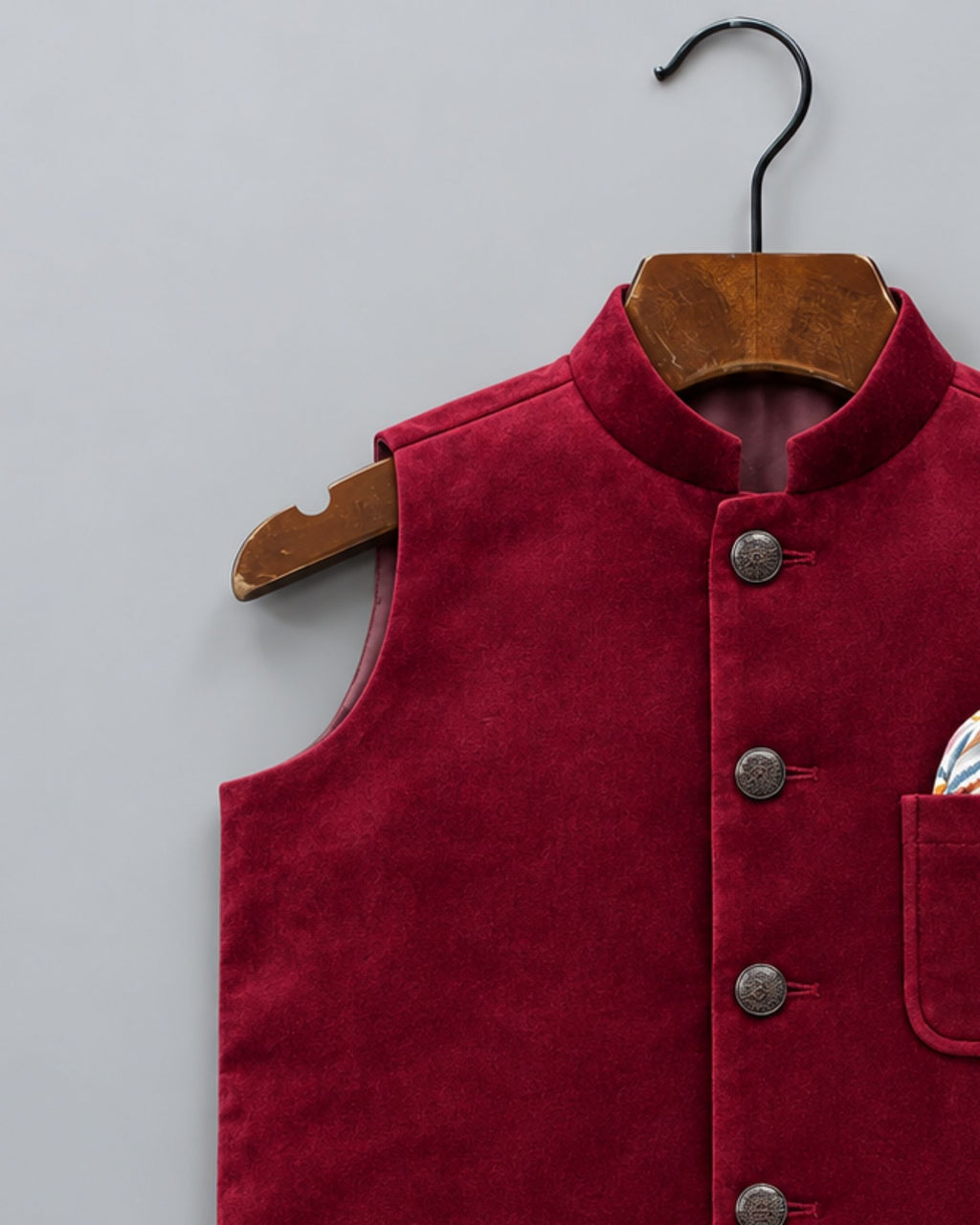 Chic Kid's Nehru Jacket in Velvet