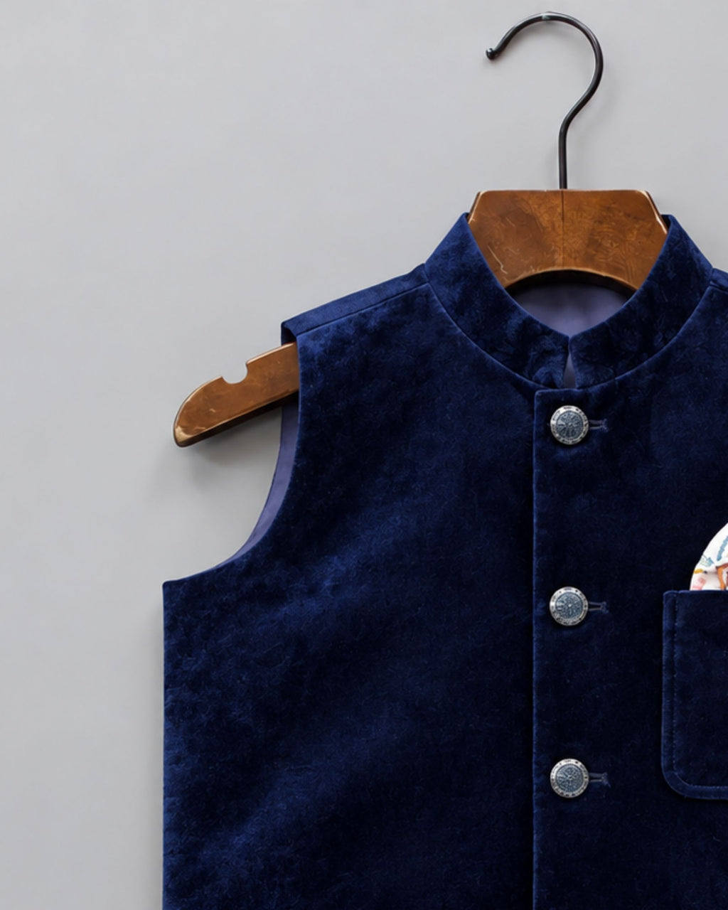 Stylish Kid's Nehru Jacket in Velvet