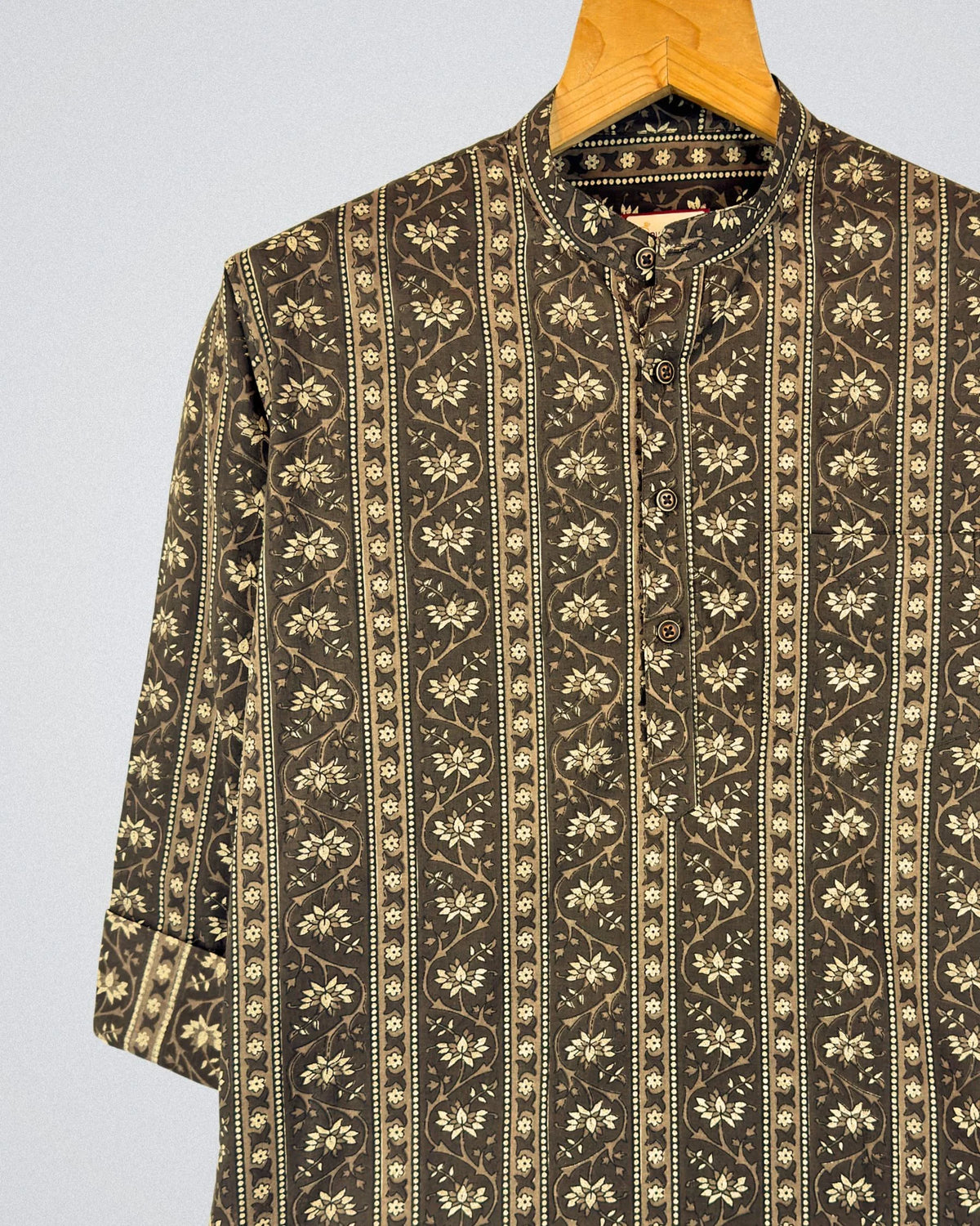 Earthy Elegance – Printed Cotton Short Kurta