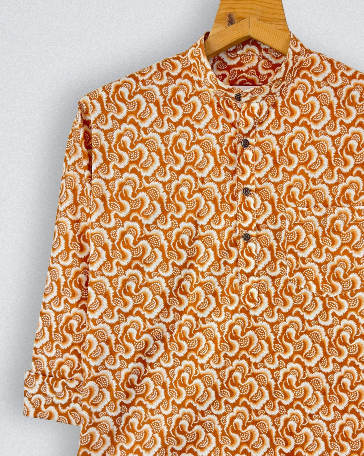 Paisley Fusion – Printed Cotton Short Kurta