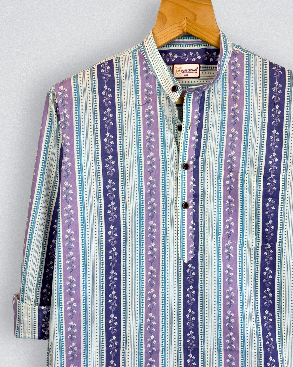 Violet Hues – Printed Cotton Short Kurta
