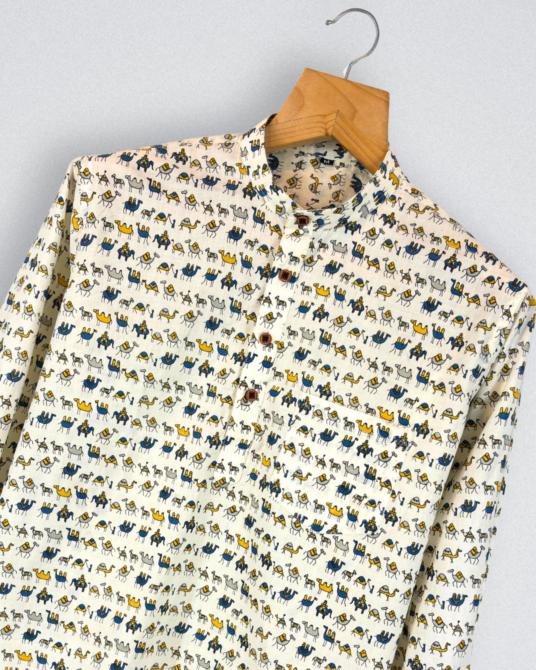 Camel Caravan – Printed Cotton Short Kurta