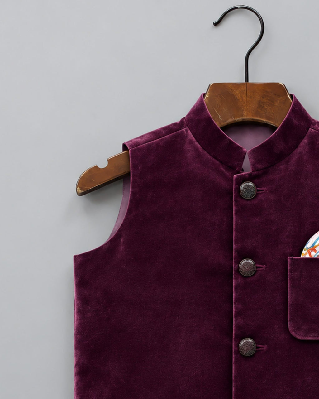 Stylish Kid's Nehru Jacket in Velvet