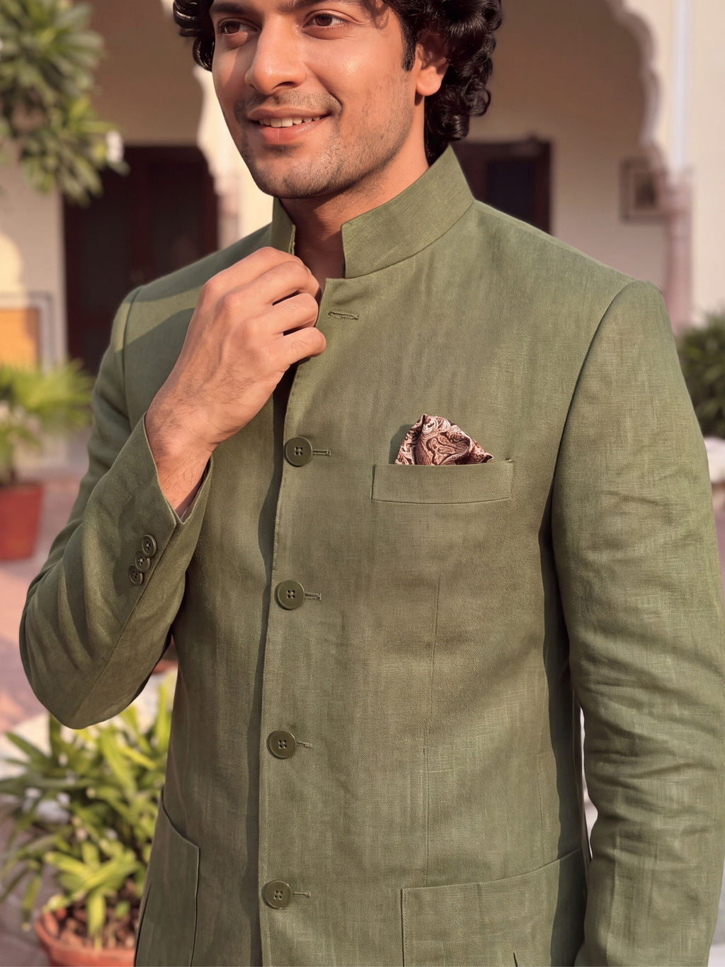 Linen Jodhpuri Bandhgala
