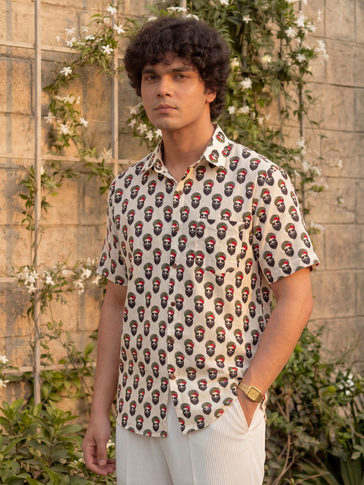 Sanganeri Style – Printed Cotton Half Sleeve Shirt