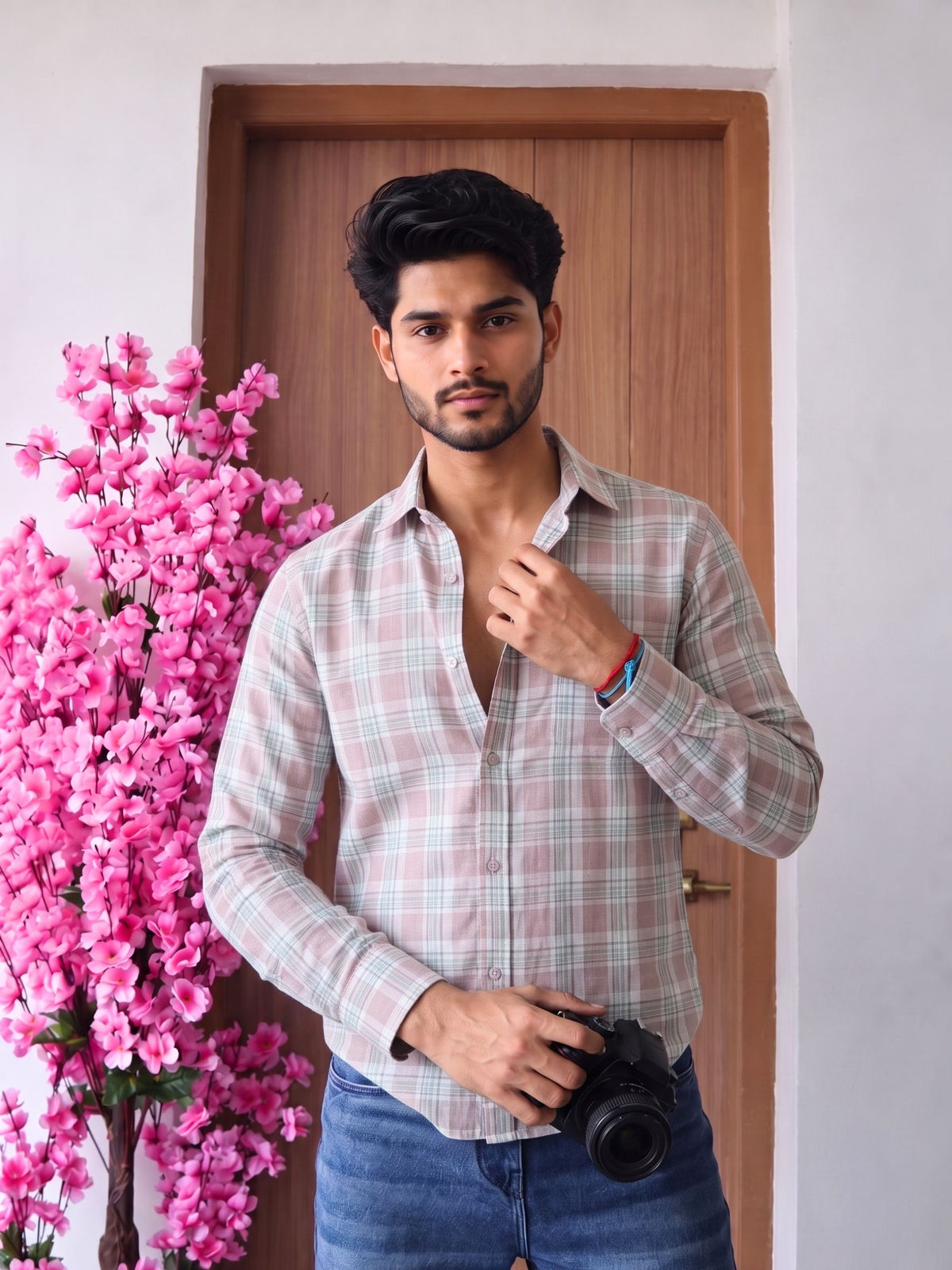 Pastel Checks – Printed Cotton Full Sleeve Shirt