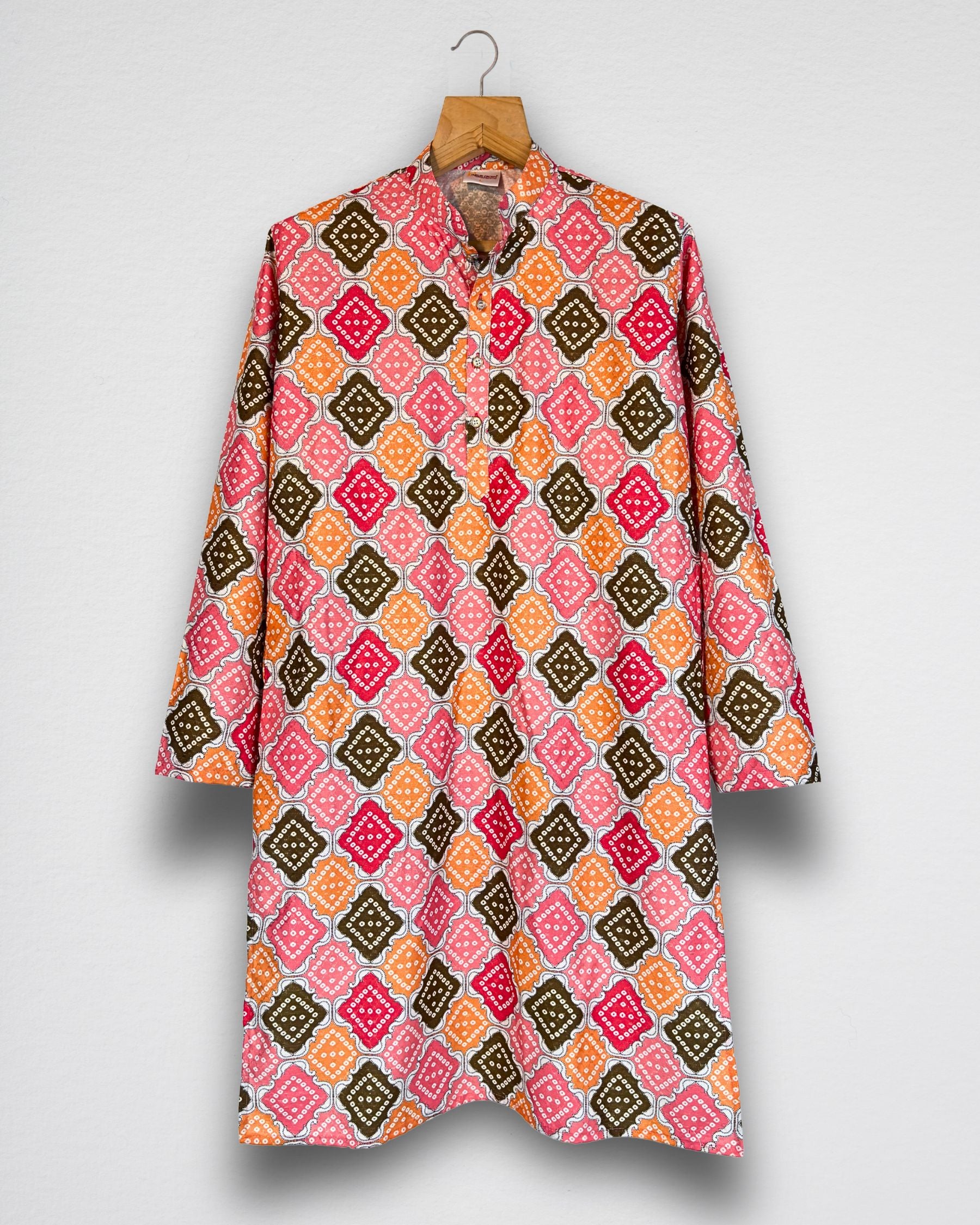 Bandhani Men's Long Kurta with Zari Work