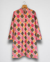 Bandhani Men's Long Kurta with Zari Work