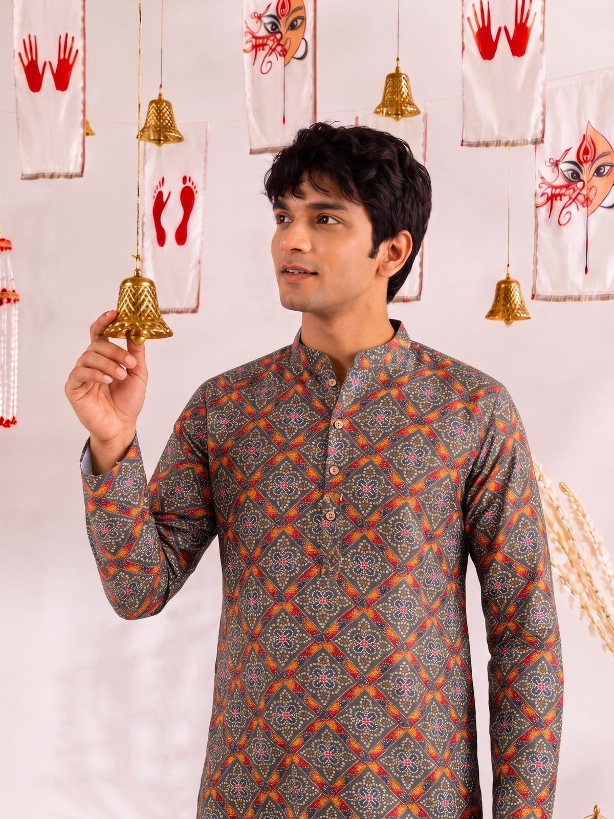 Rajwadi Maze – Geometric Block Print Long Kurta