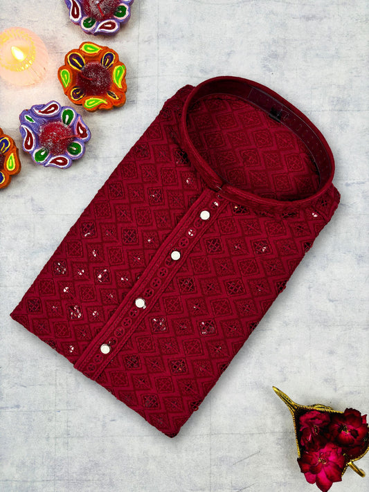 Red Square Lucknowi Kurta