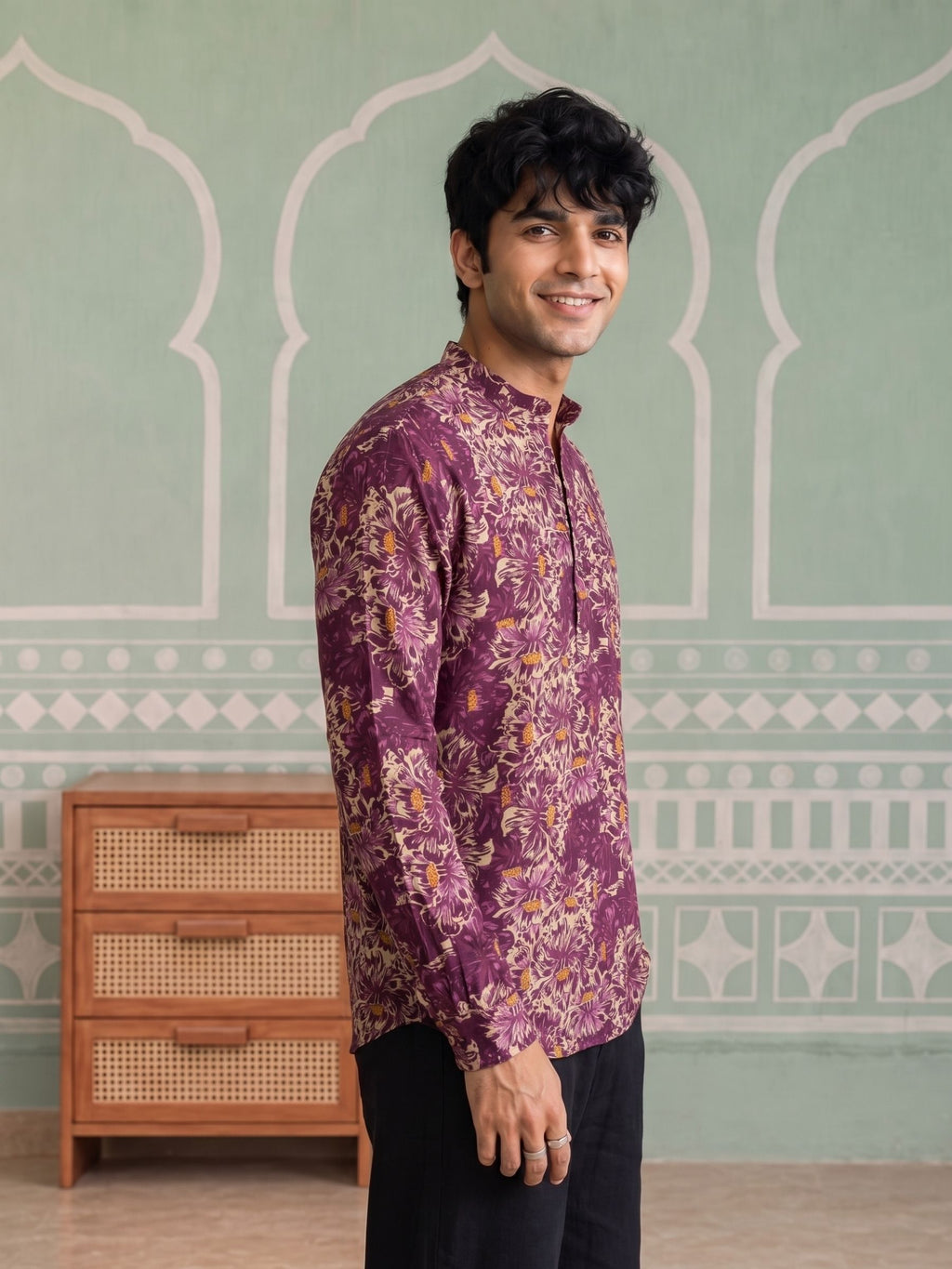 Tropical Vibes – Printed Cotton Short Kurta