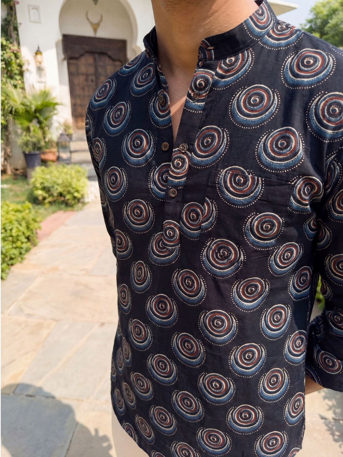 Circular Harmony – Printed Cotton Short Kurta