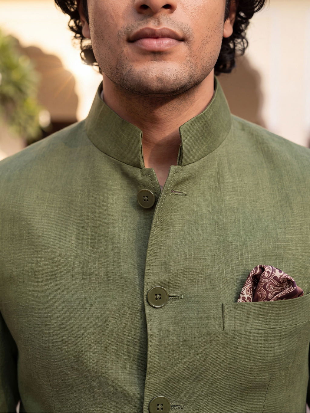 Linen Jodhpuri Bandhgala