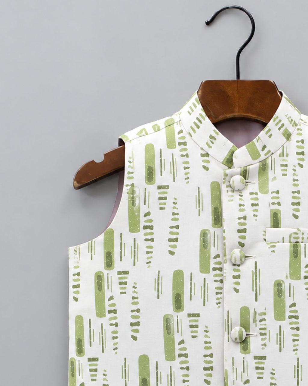 Stylish Kid's Nehru Jacket with Modern Print
