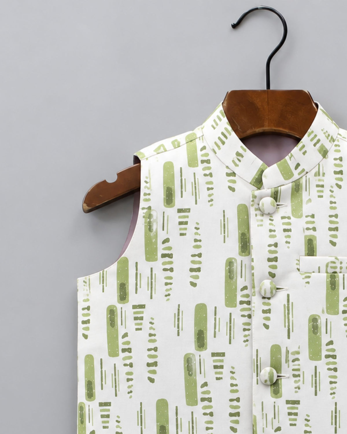 Stylish Kid's Nehru Jacket with Modern Print