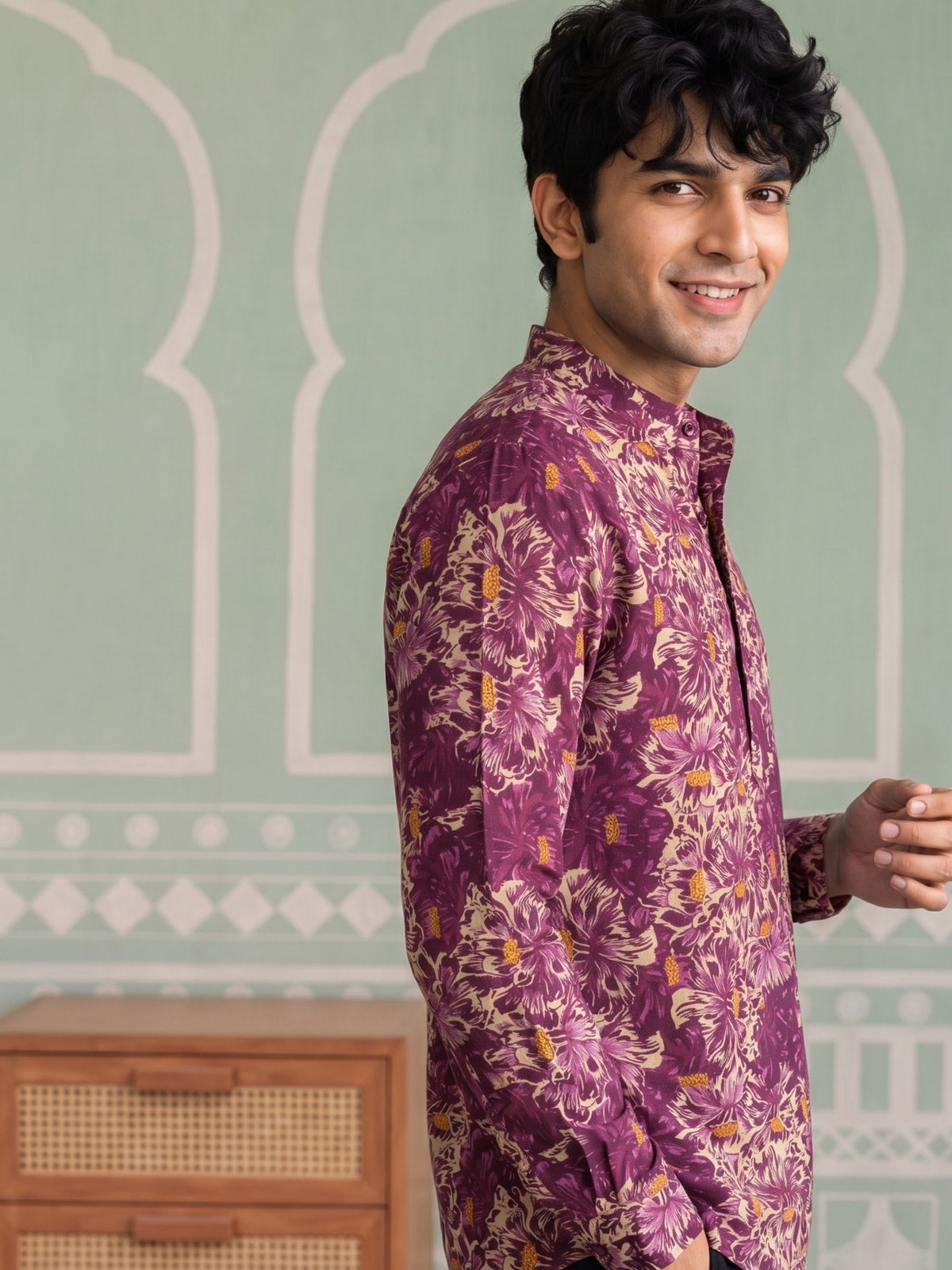 Tropical Vibes – Printed Cotton Short Kurta