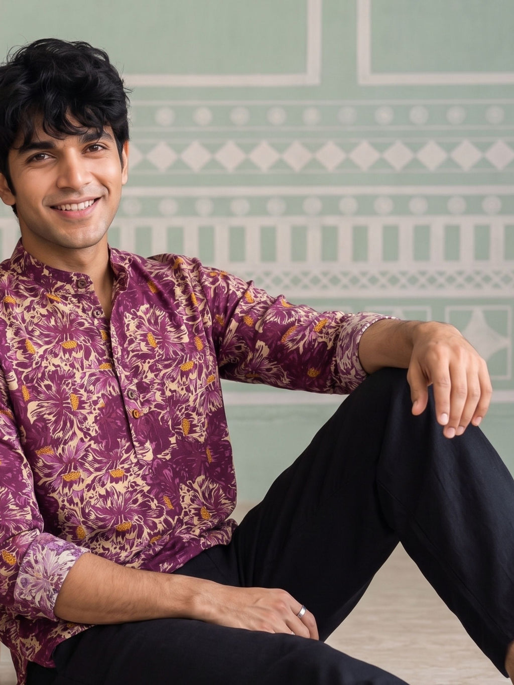 Tropical Vibes – Printed Cotton Short Kurta