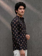 Elegant Blooms – Plus Size Printed Cotton Short Kurta