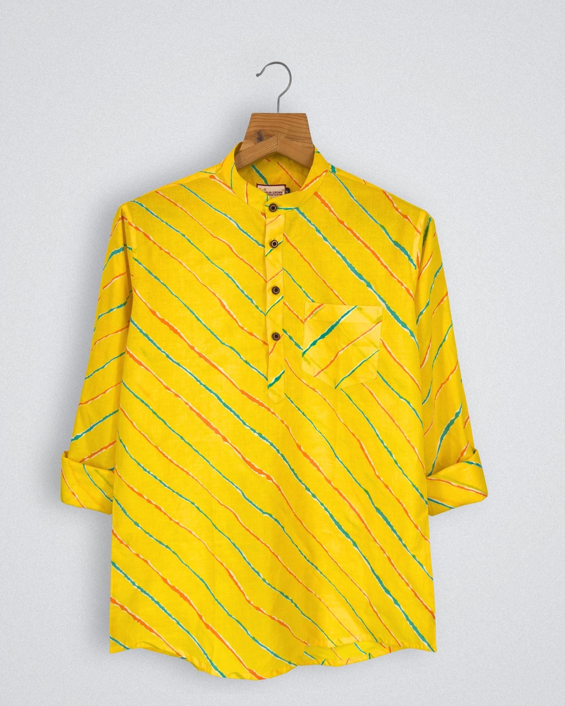 Sunny Streaks – Printed Cotton Short Kurta