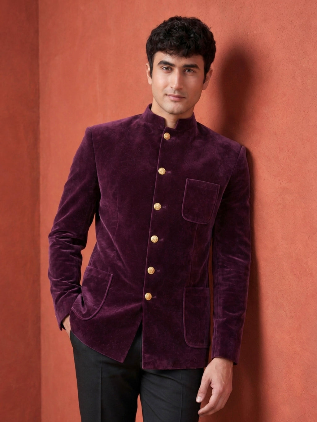 The Ultimate Royal Velvet Jodhpuri – Wine Purple