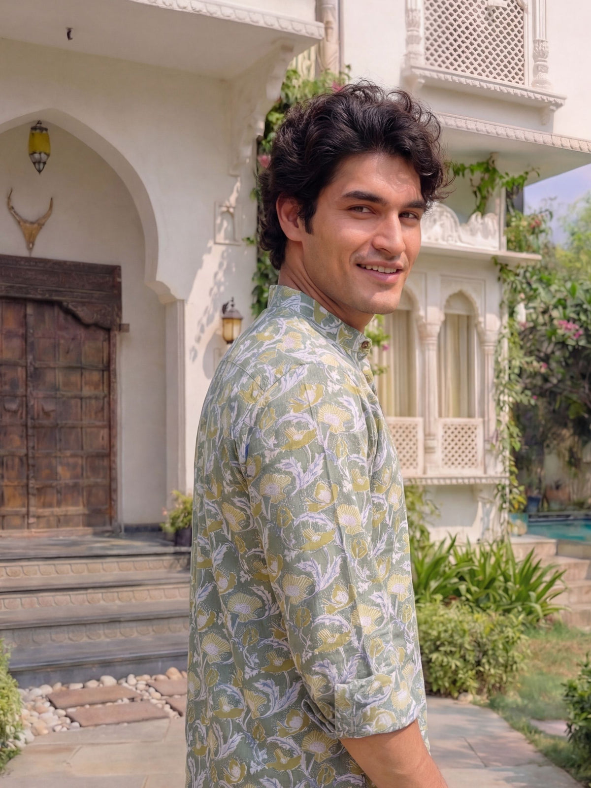 Nature's Embrace – Printed Cotton Short Kurta