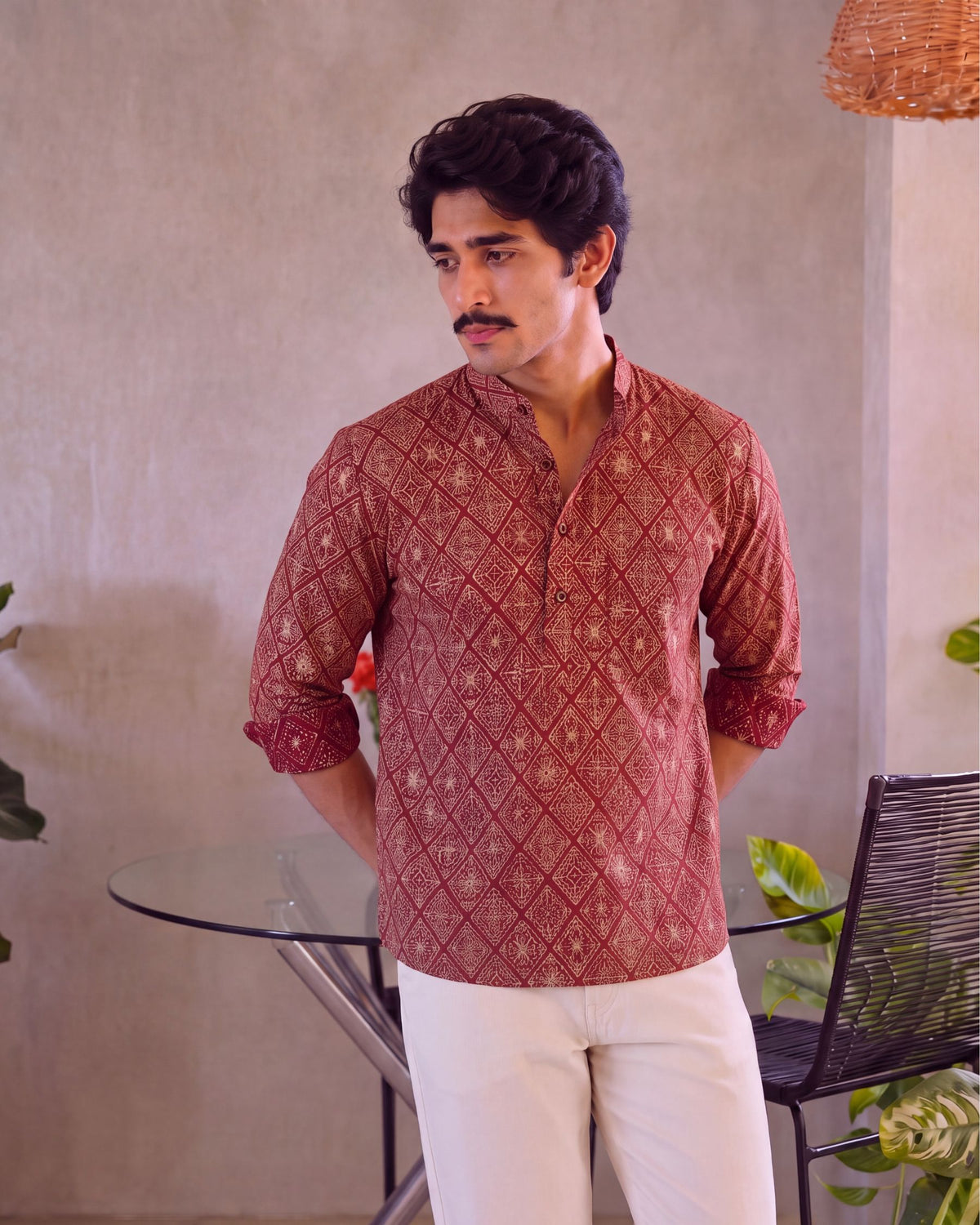 Rustic Charm – Printed Cotton Short Kurta
