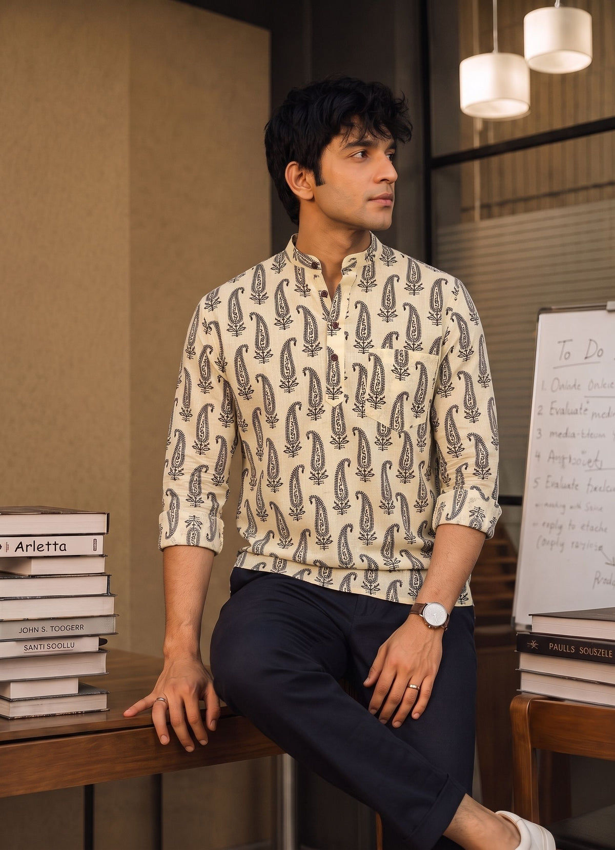 Sanganeri Elegance – Printed Cotton Short Kurta