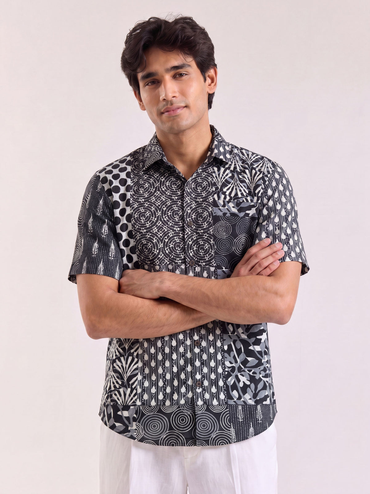 Bold Patterns – Plus Size Cotton Half Sleeve Shirt