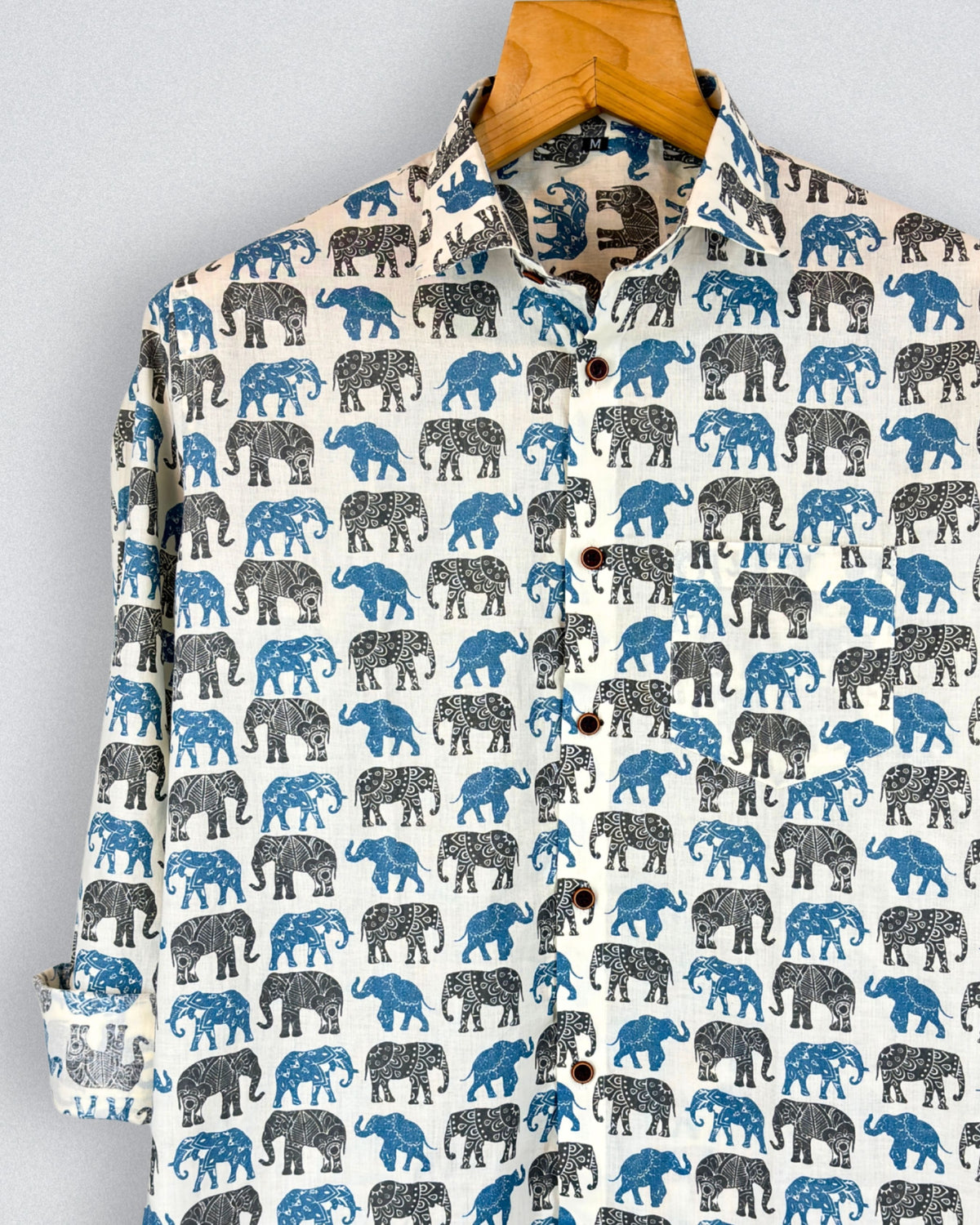 Elephant Dance – Printed Cotton Full Sleeve Shirt