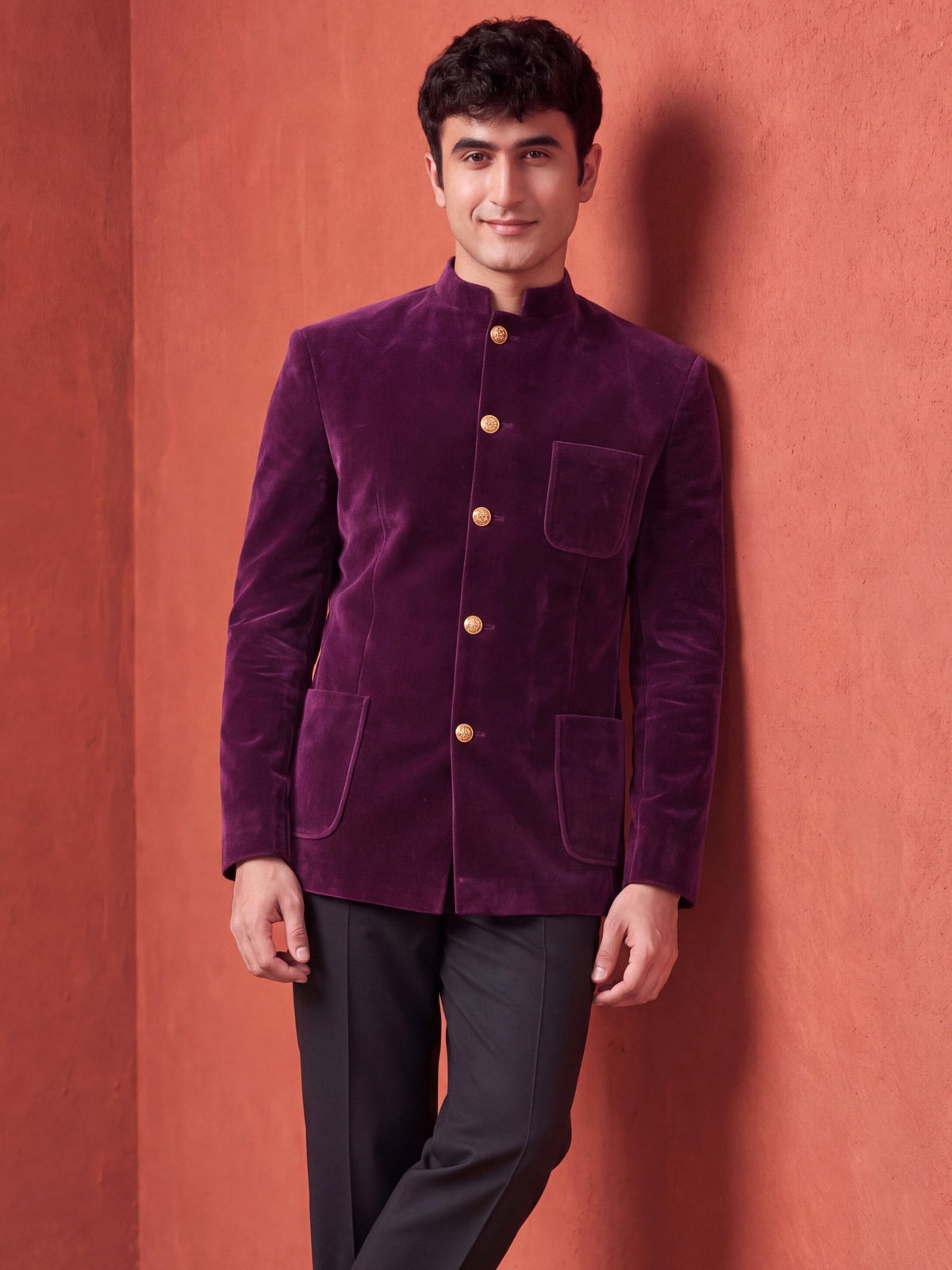 The Ultimate Royal Velvet Jodhpuri – Wine Purple
