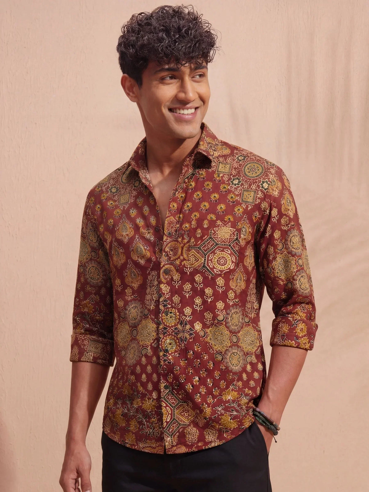 Maroon Medley – Printed Cotton Full Sleeve