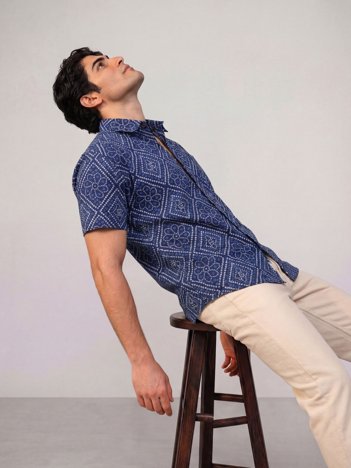 Nautical Charm – Printed Cotton Half Sleeve