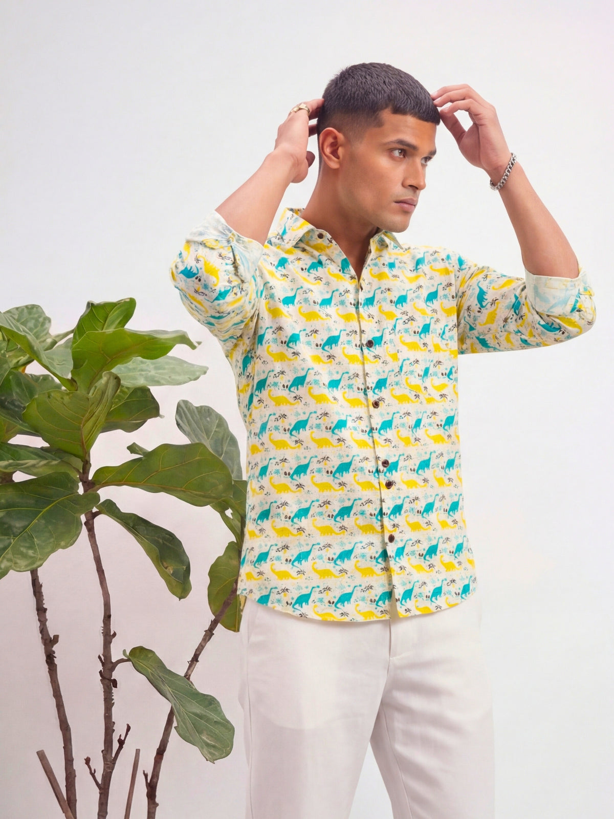 Playful Dinosaurs – Full Sleeve Cotton Shirt