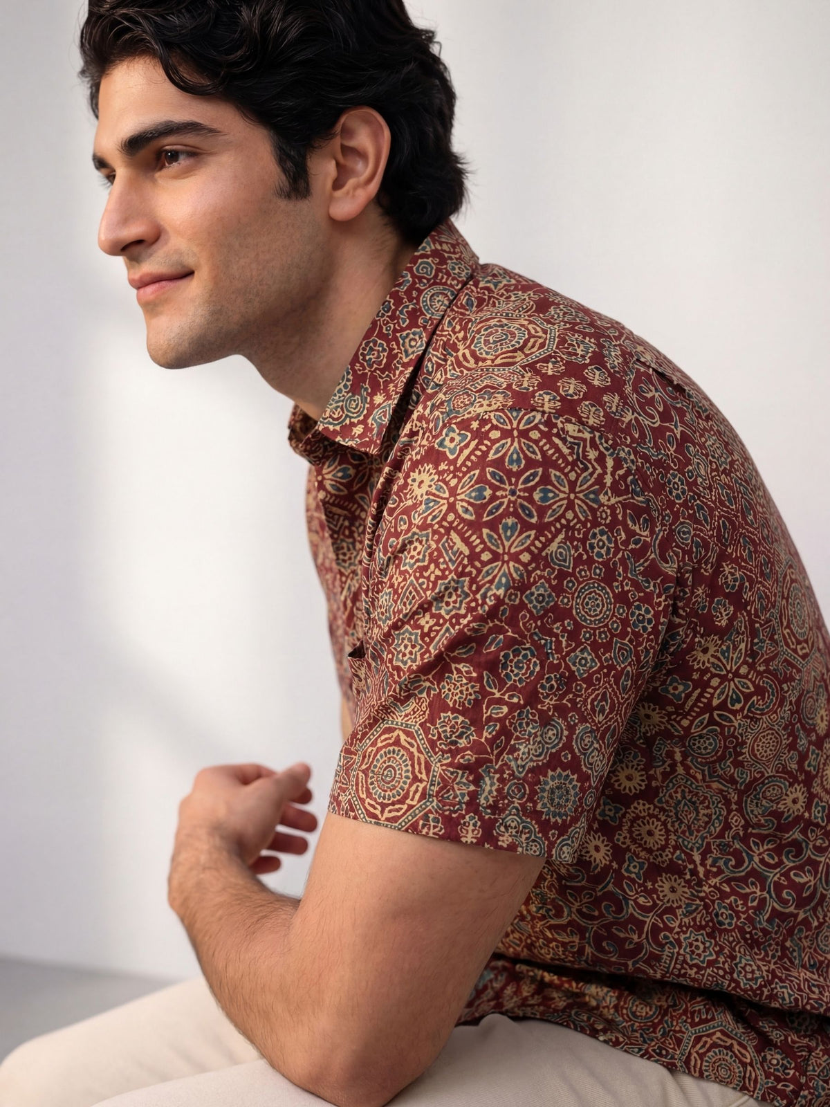 Rustic Charm – Printed Cotton Half Sleeve