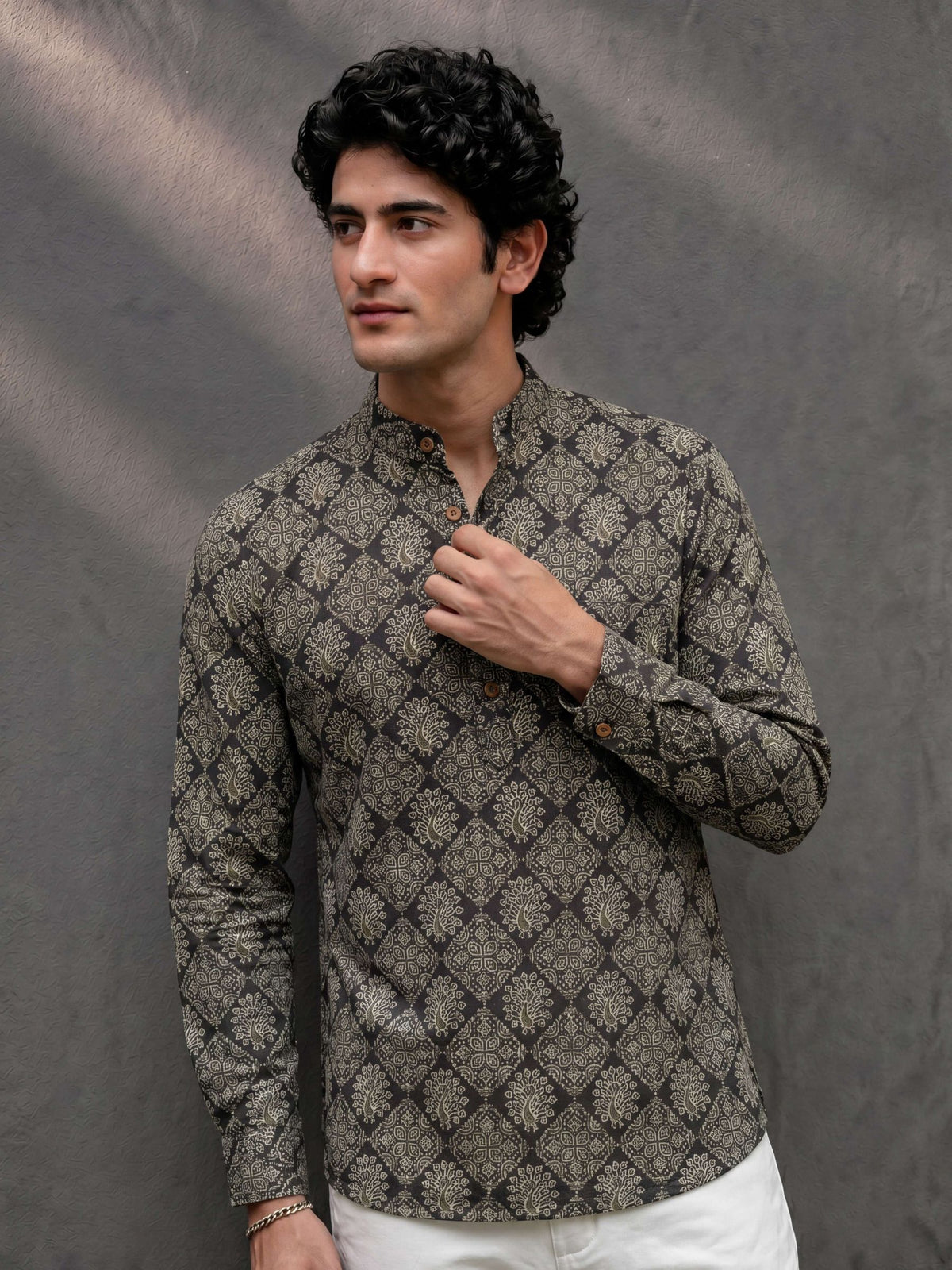 Elegant Plus Size Printed Cotton Short Kurta