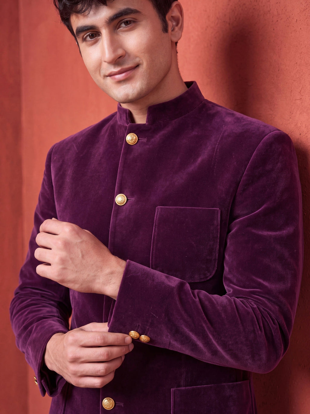 The Ultimate Royal Velvet Jodhpuri – Wine Purple