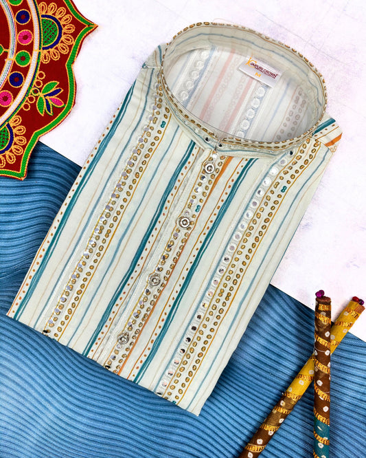 Mirrored Opulence Mirror Work Kurta