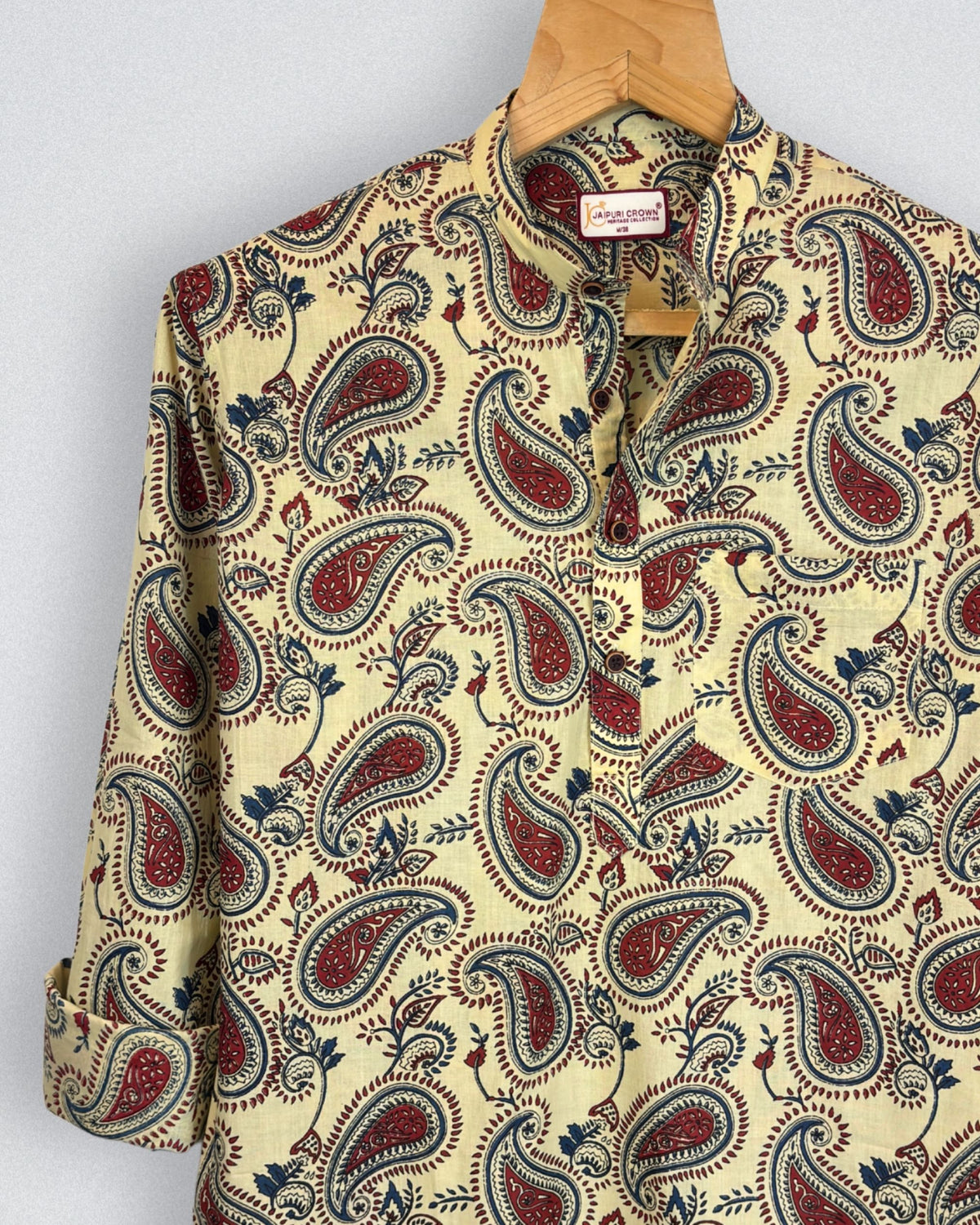 Paisley Bliss – Printed Cotton Short Kurta