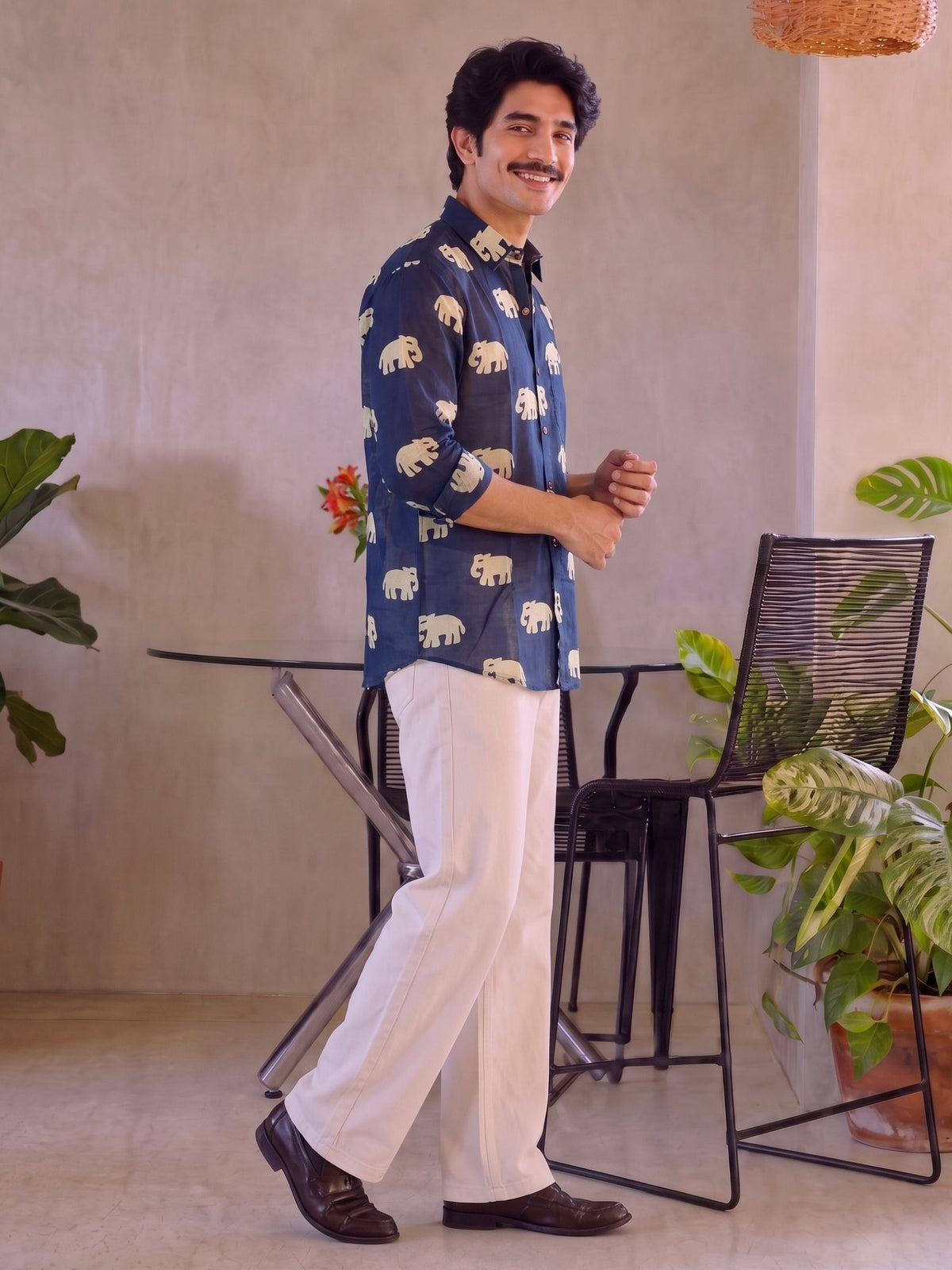 Elephant Dance – Printed Cotton Full Sleeve Shirt