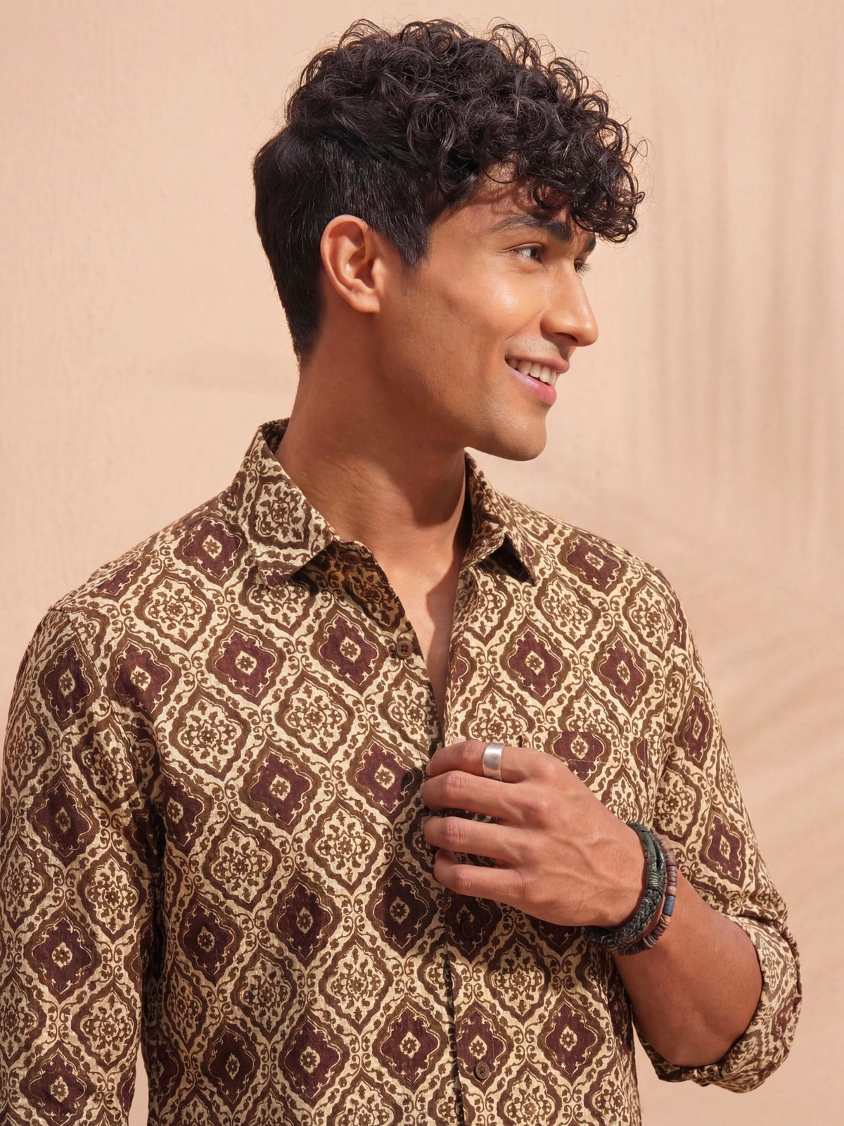 Regal Patterns – Printed Cotton Full Sleeve in Brown