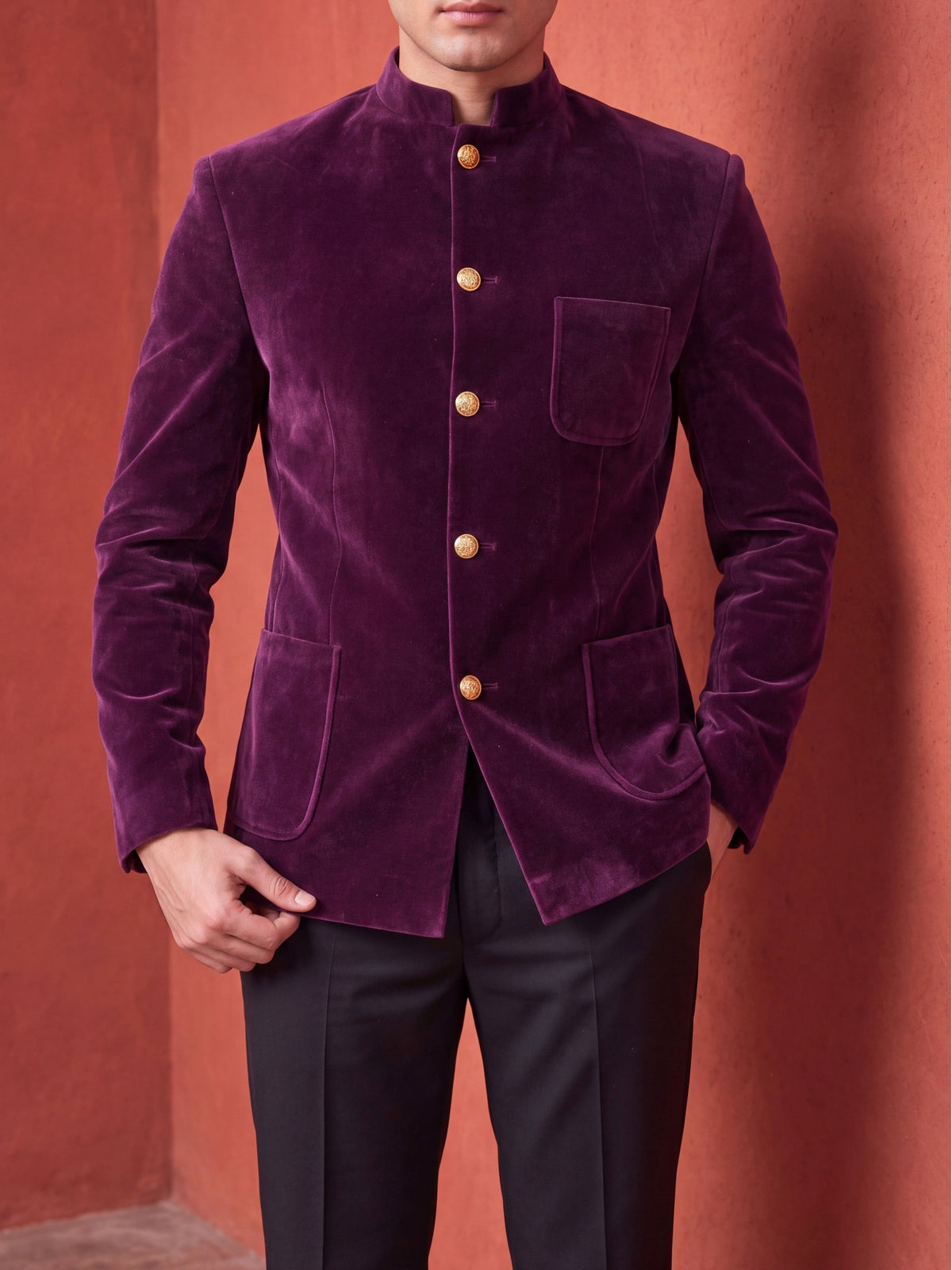 The Ultimate Royal Velvet Jodhpuri – Wine Purple
